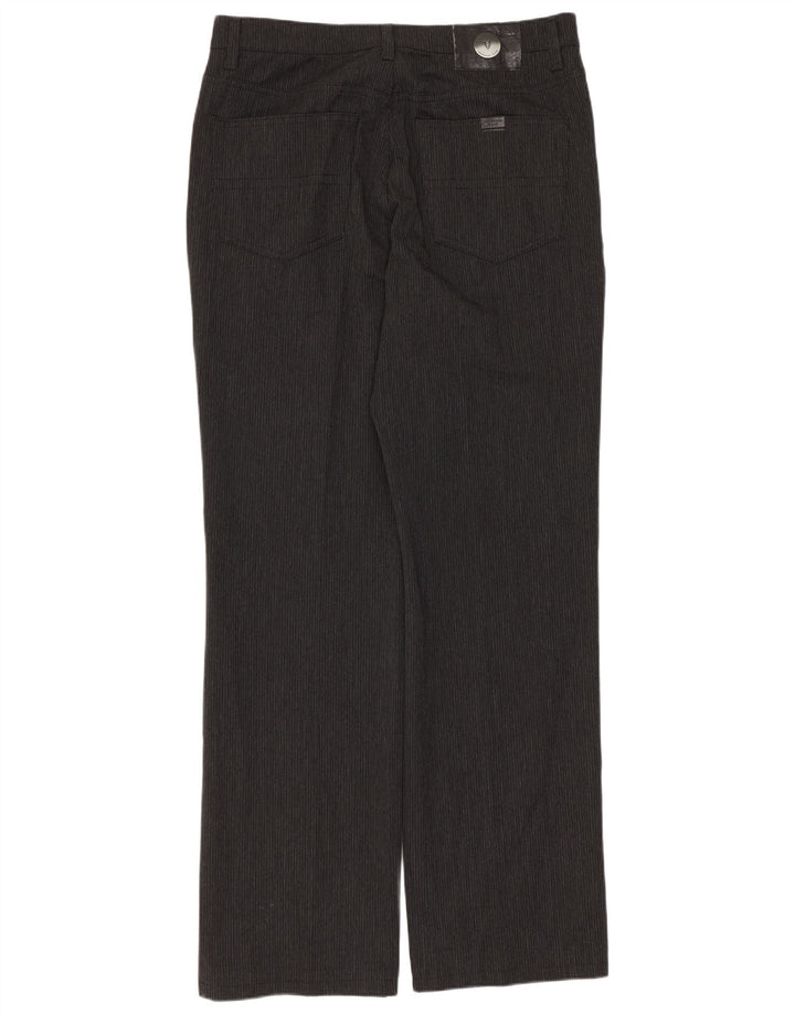 TRUSSARDI Мужские прямые повседневные брюки W33 L31 серые в тонкую полоску из полиэстера