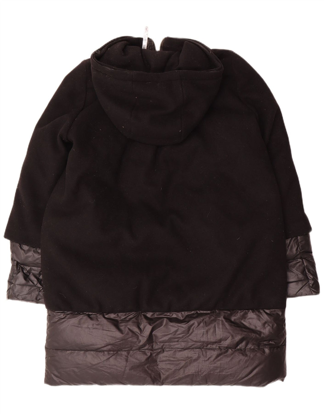 MARELLA Womens Hooded Padded Coat UK 14 Medium Black Colourblock Wool