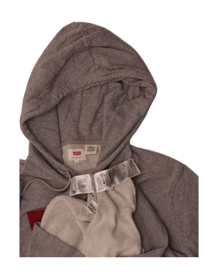 LEVI'S Mens Graphic Hoodie Jumper Medium Grey Cotton Vintage Levi's and Second-Hand Levi's from Messina Hembry 