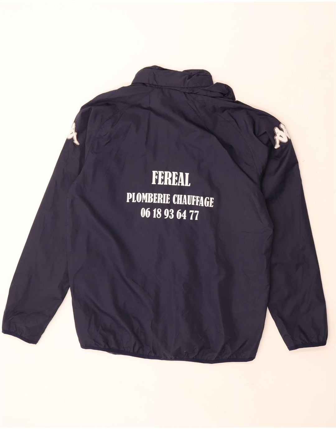 KAPPA Мужской спортивный костюм с капюшоном и графикой, верхняя куртка среднего размера, темно-синий, полиэстер