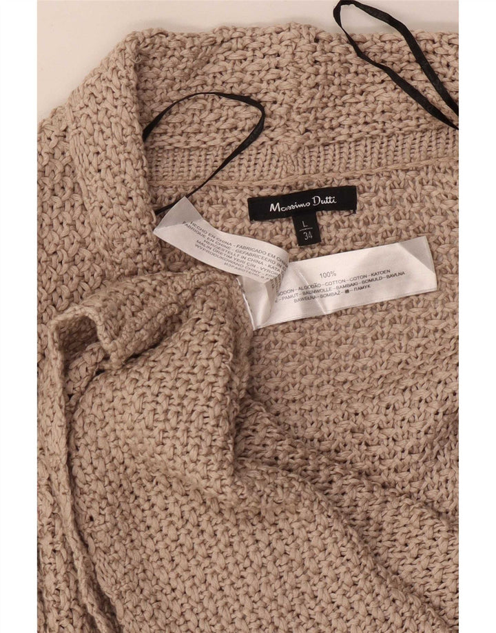 Женский открытый кардиган Massimo Dutti UK 16, большой бежевый хлопок