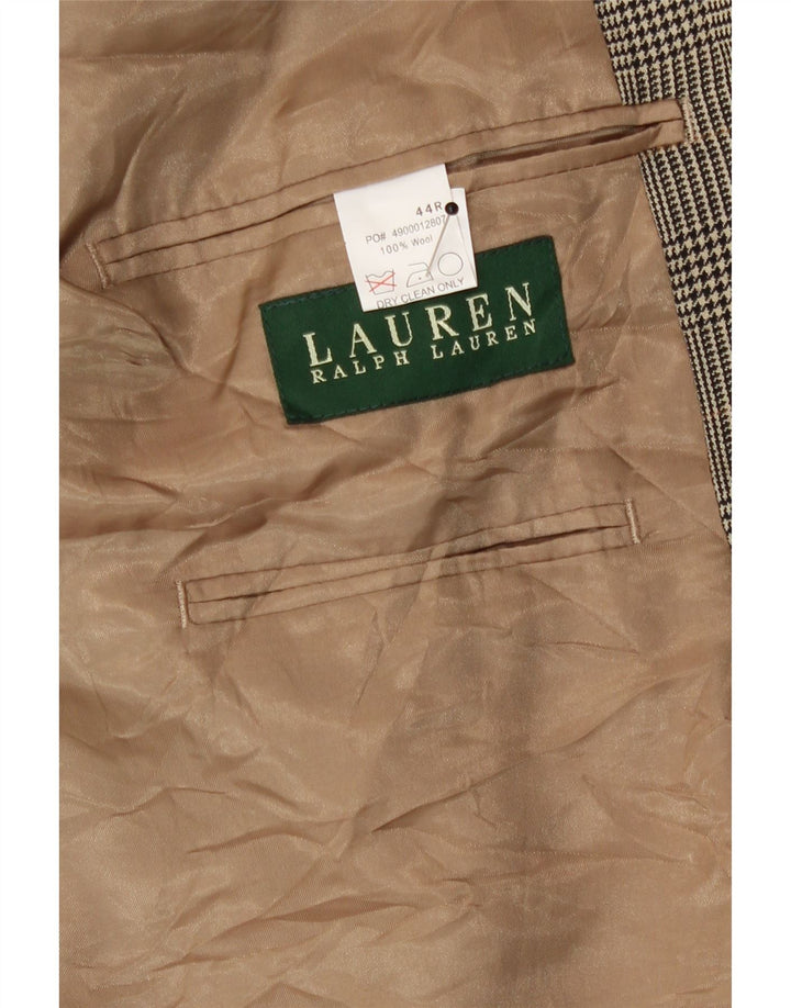 Мужской пиджак с 2 пуговицами Polo Ralph Lauren, Великобритания 44 2XL, бежевый с узором «гусиные лапки»