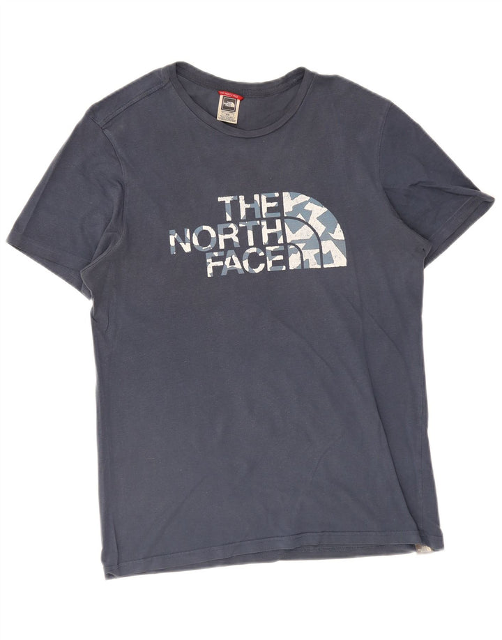 Мужская футболка с рисунком The North Face, средний синий цвет