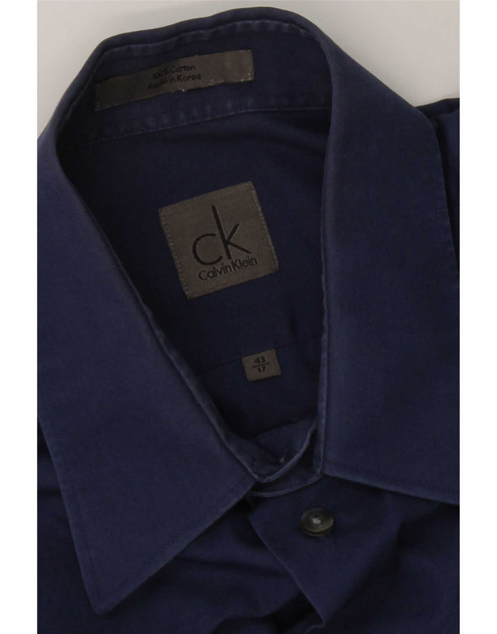 Мужская рубашка Calvin Klein, размер 17 XL, синяя, хлопок