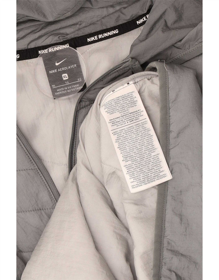 Мужская утепленная куртка с капюшоном Nike UK 42 XL, серый нейлон