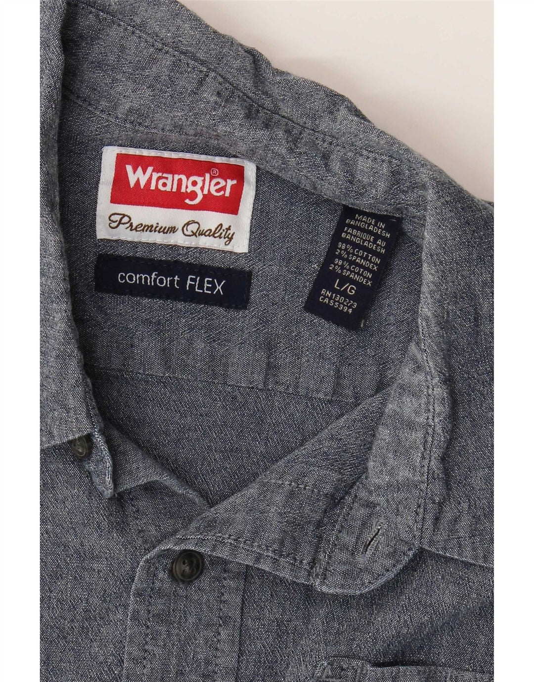 Мужская рубашка с коротким рукавом Wrangler, большая синяя хлопковая ткань