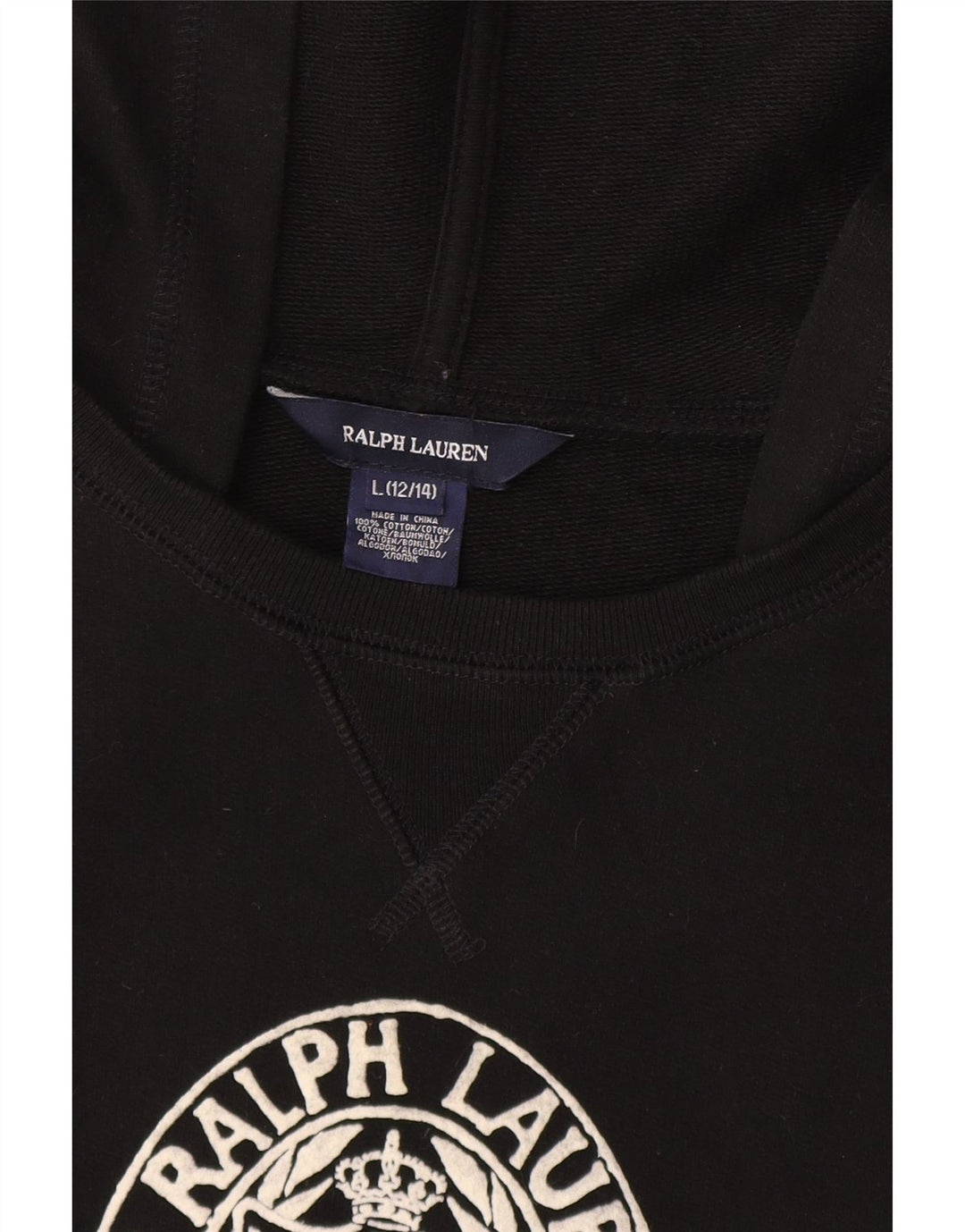 Платье Ralph Lauren для девочек с заниженной талией и графикой, 12–13 лет, большое черное хлопковое платье