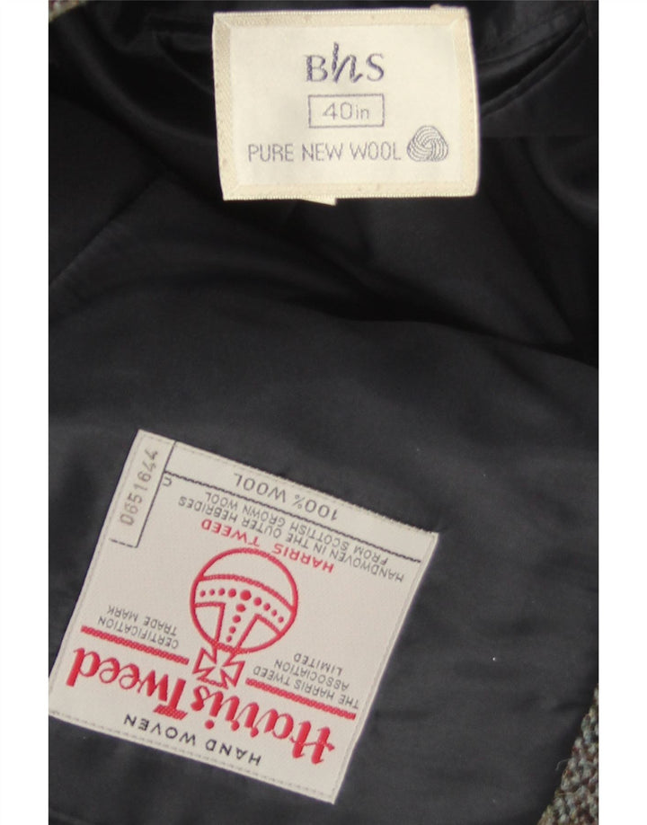 Мужской твидовый пиджак Bhs Harris UK 38, средний серый в крапинку, новая шерсть