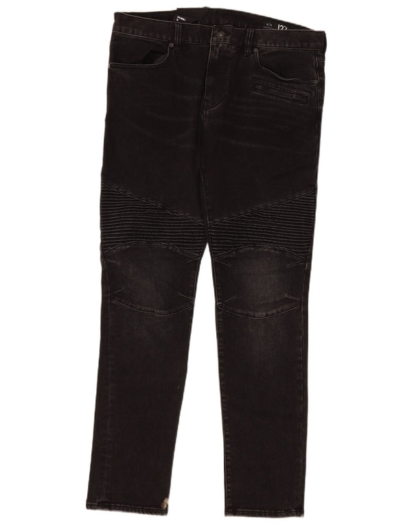 Мужские байкерские джинсы скинни Armani Exchange W36 L31, черный хлопок