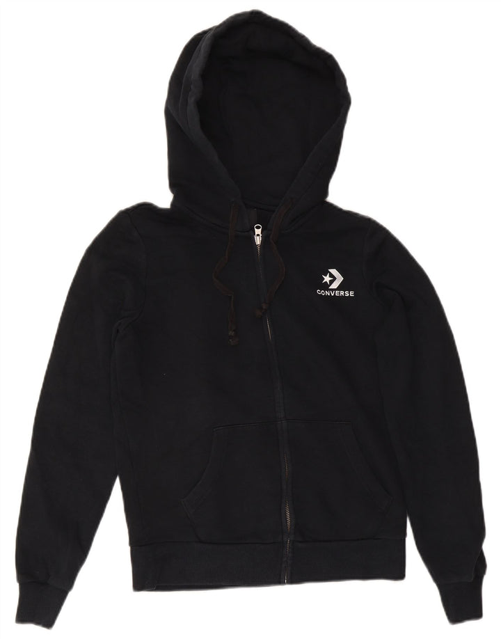Женский свитер с капюшоном на молнии Converse UK 6 XS, черный хлопок