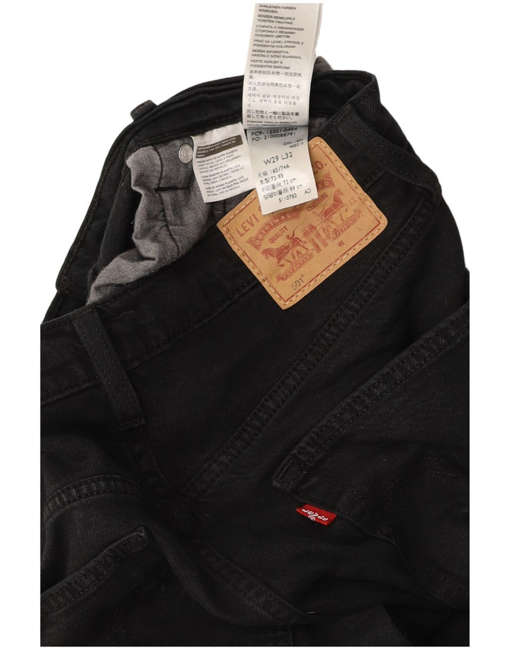 Мужские прямые джинсы LEVI'S 501 W29 L32, черный хлопок