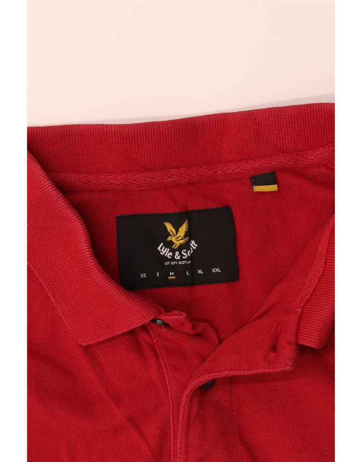 Мужская рубашка-поло Lyle & Scott, хлопковая, среднего красного цвета