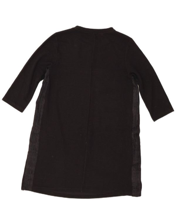 Женское платье прямого кроя с рукавом 3/4 Zara UK 14, большое черное