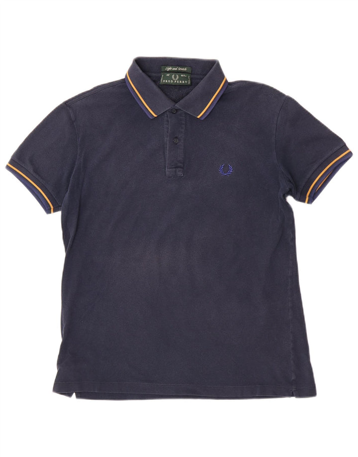 Мужская легкая и эластичная рубашка-поло Fred Perry среднего размера, темно-синяя, хлопок