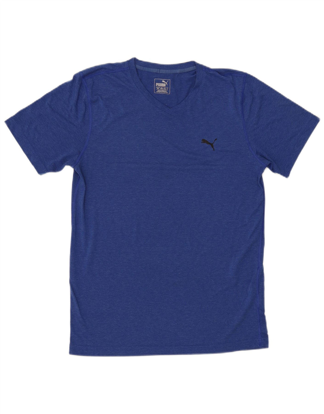 Мужская футболка PUMA Top Medium Blue в тонкую полоску из полиэстера