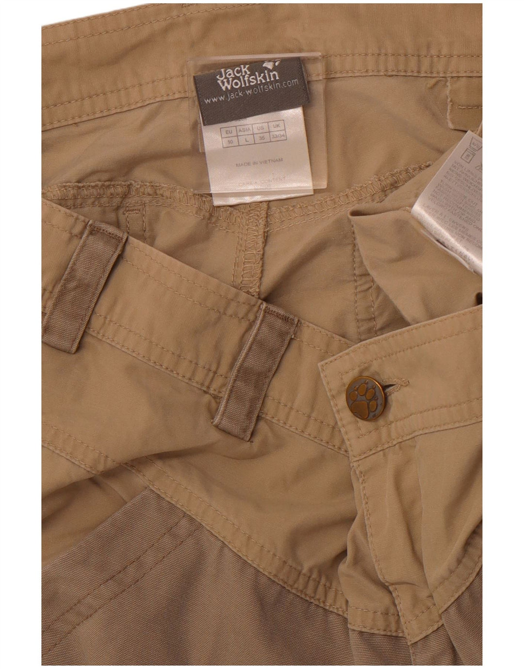 Мужские шорты-бермуды JACK WOLFSKIN W34, большие коричневые, хлопковые с цветными блоками