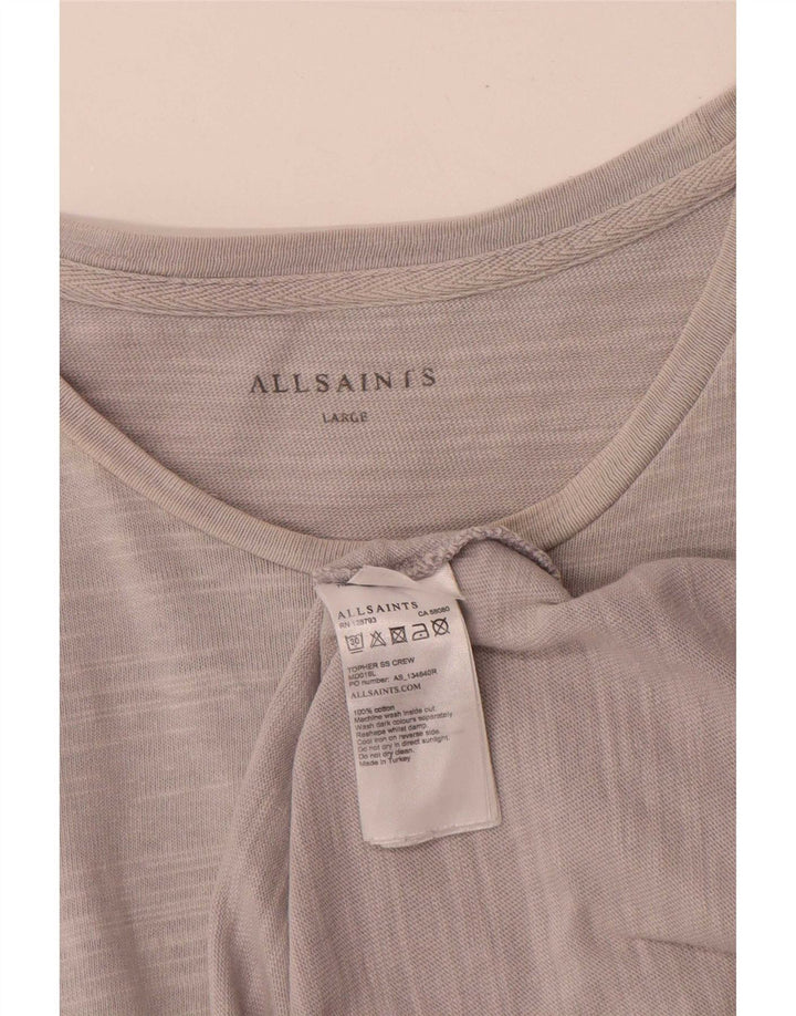 Мужская футболка All Saints, большой серый хлопок с крапинками