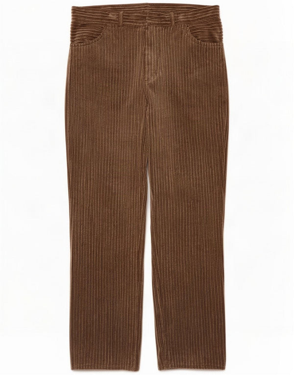 Vintage Mens Straight Corduroy Trousers IT 50 Large W36 L32 Brown Cotton