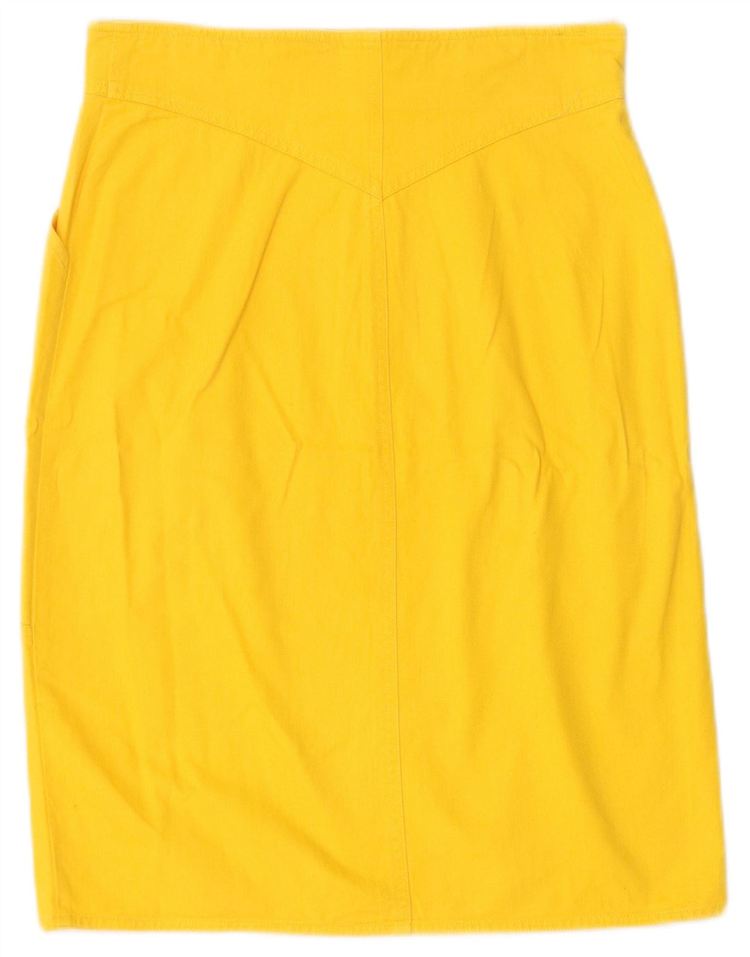 VINTAGE Womens Denim Skirt UK 12 Medium W28  Yellow