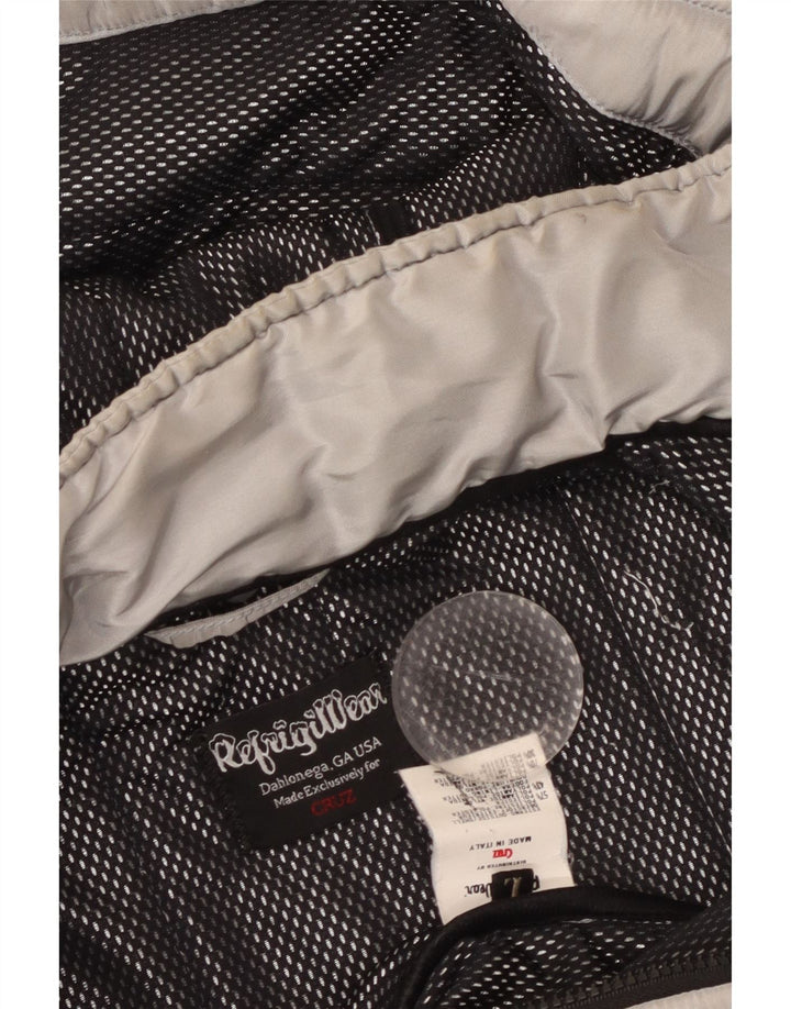 REFRIGIWEAR Женская куртка-бомбер Cruz с капюшоном UK 14, большой серебристый полиэстер