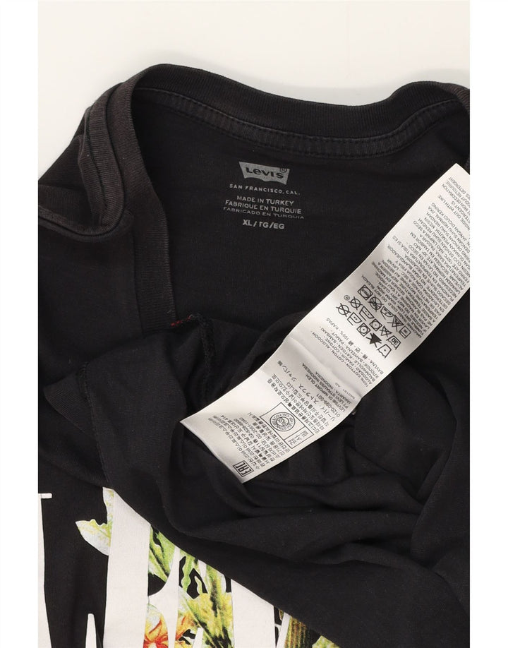Мужская футболка с рисунком Levi's, верх XL, черный хлопок