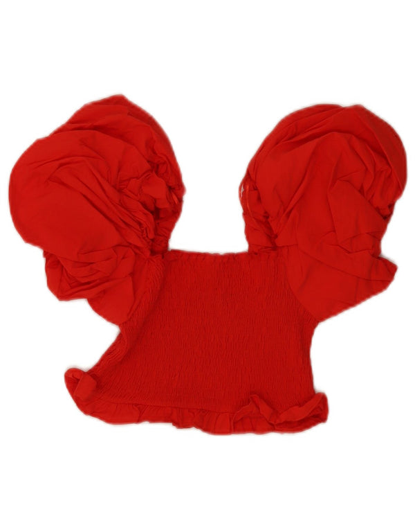 Женский укороченный топ с открытыми плечами Zara UK 8, маленький красный