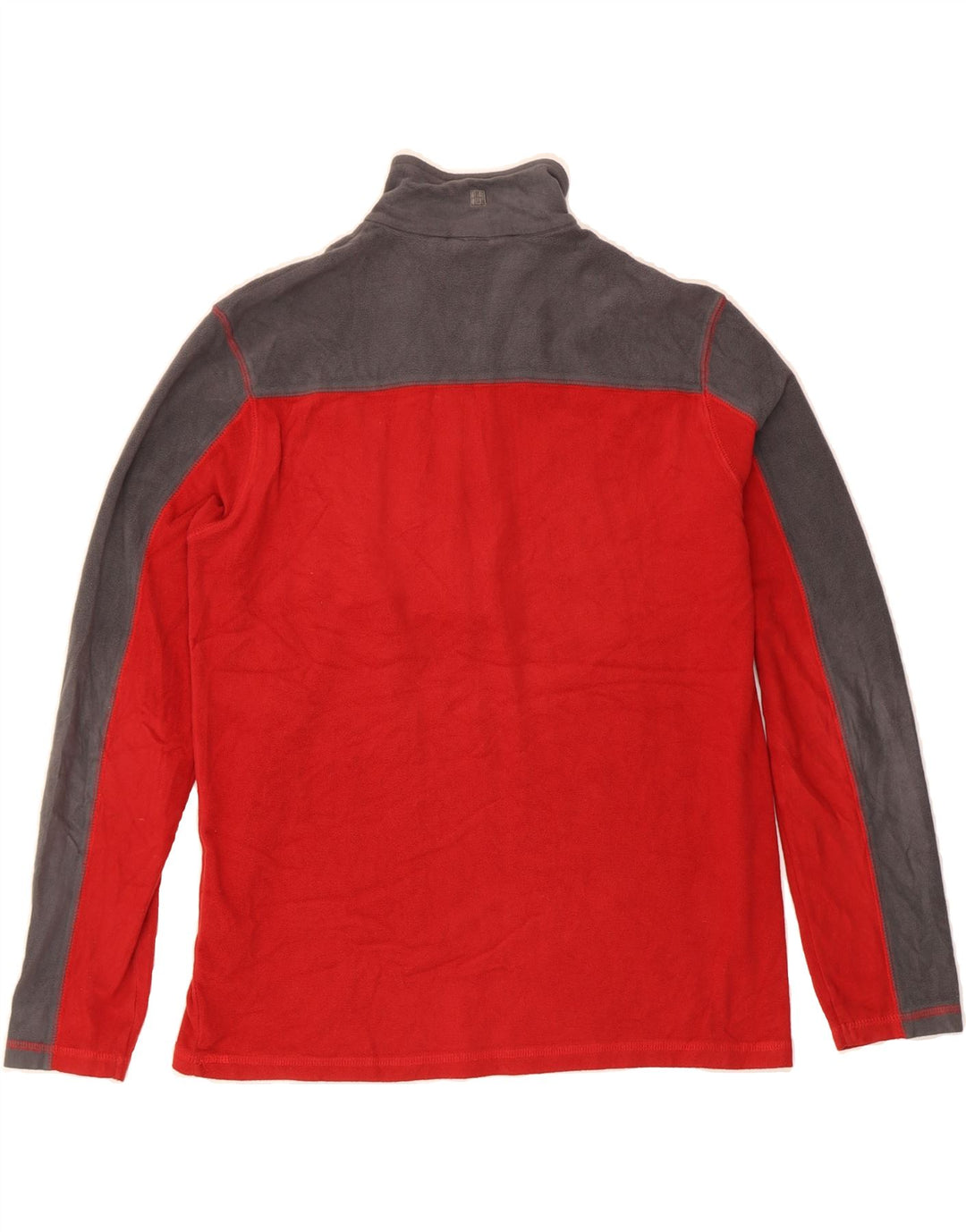 MOUNTAIN WAREHOUSE Mens Zip Neck Fleece Jumper Small Red Colourblock Vintage Mountain Warehouse and Second-Hand Mountain Warehouse from Messina Hembry 