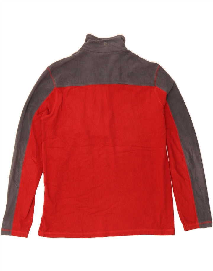 MOUNTAIN WAREHOUSE Mens Zip Neck Fleece Jumper Small Red Colourblock Vintage Mountain Warehouse and Second-Hand Mountain Warehouse from Messina Hembry 