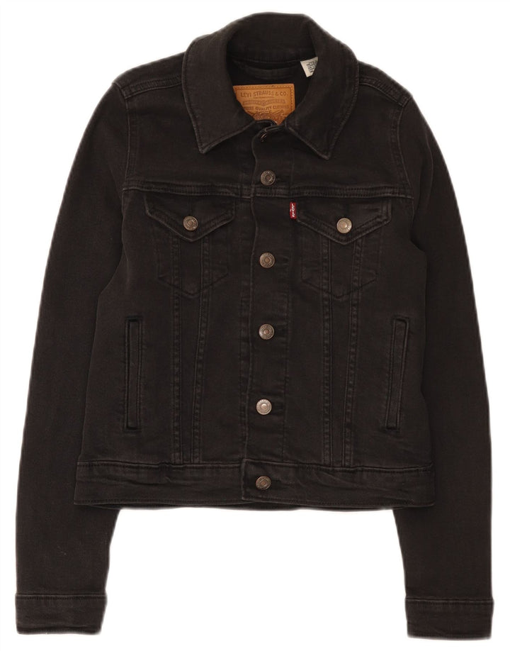 Женская укороченная джинсовая куртка Levi's UK 2 2XS, черный хлопок