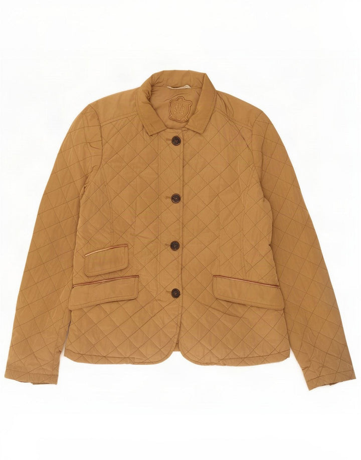 Женская стеганая куртка Massimo Dutti UK 14, большой бежевый полиэстер