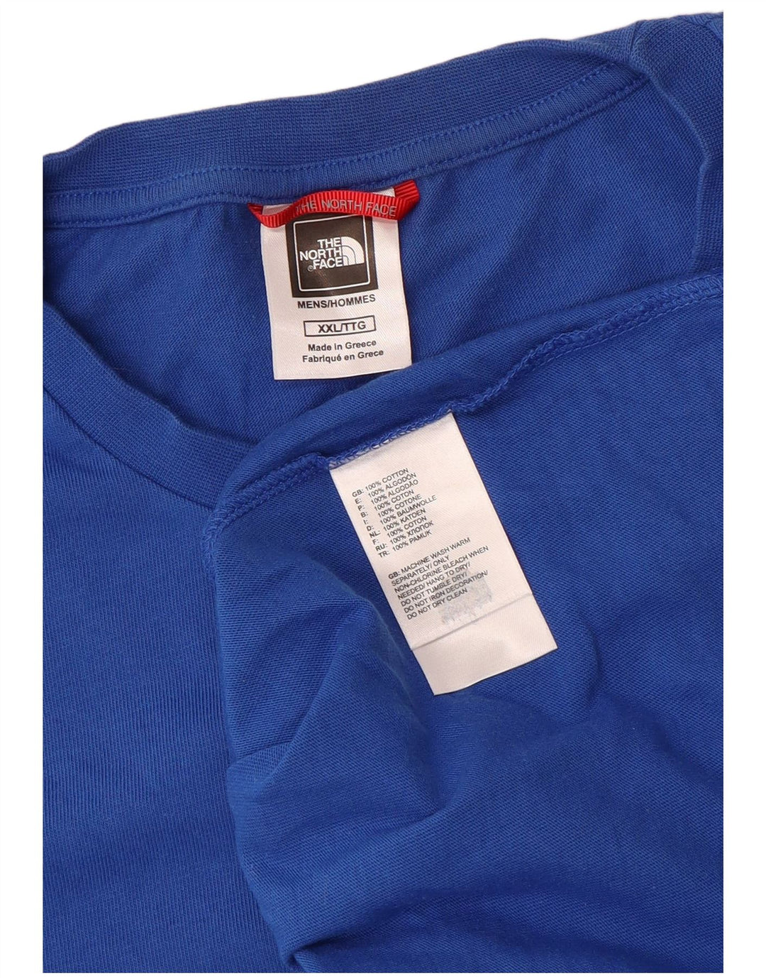 Мужская футболка с рисунком The North Face, 2XL, синяя, хлопок