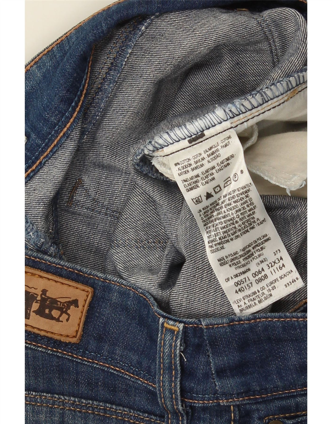 Женские узкие джинсы Levi's 571 W32 L34 синие, хлопок
