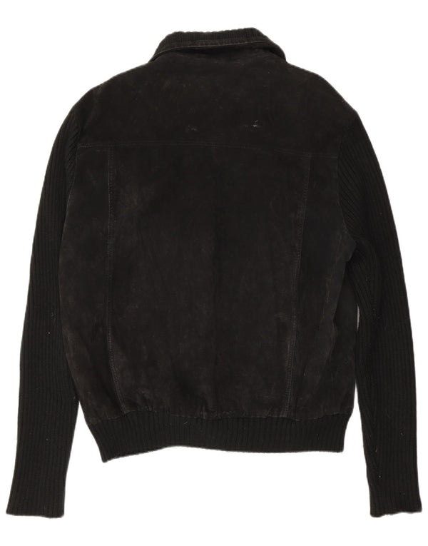 Винтажный мужской замшевый бомбер IT 54 2XL Черный