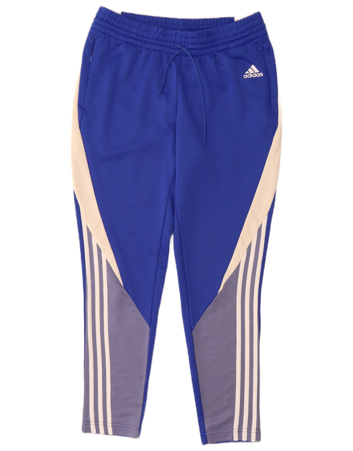 Женские спортивные брюки Adidas UK 12/14, средний синий, полиэстер с цветными блоками