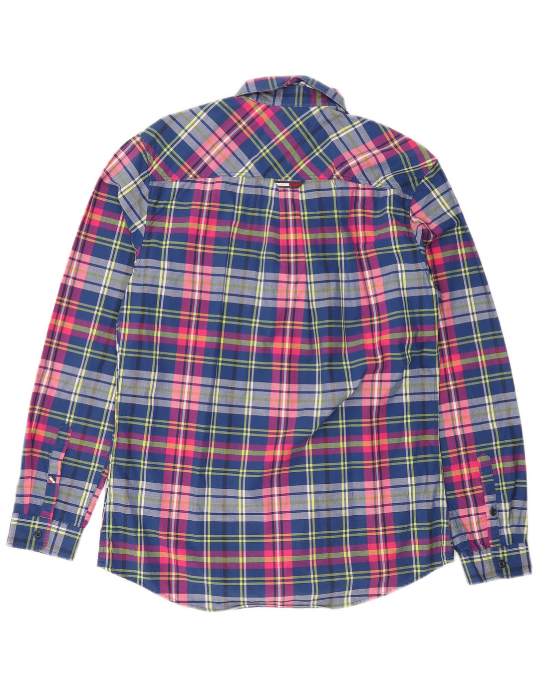 Мужская рубашка стандартного кроя Tommy Hilfiger среднего размера, темно-синяя клетка, хлопок