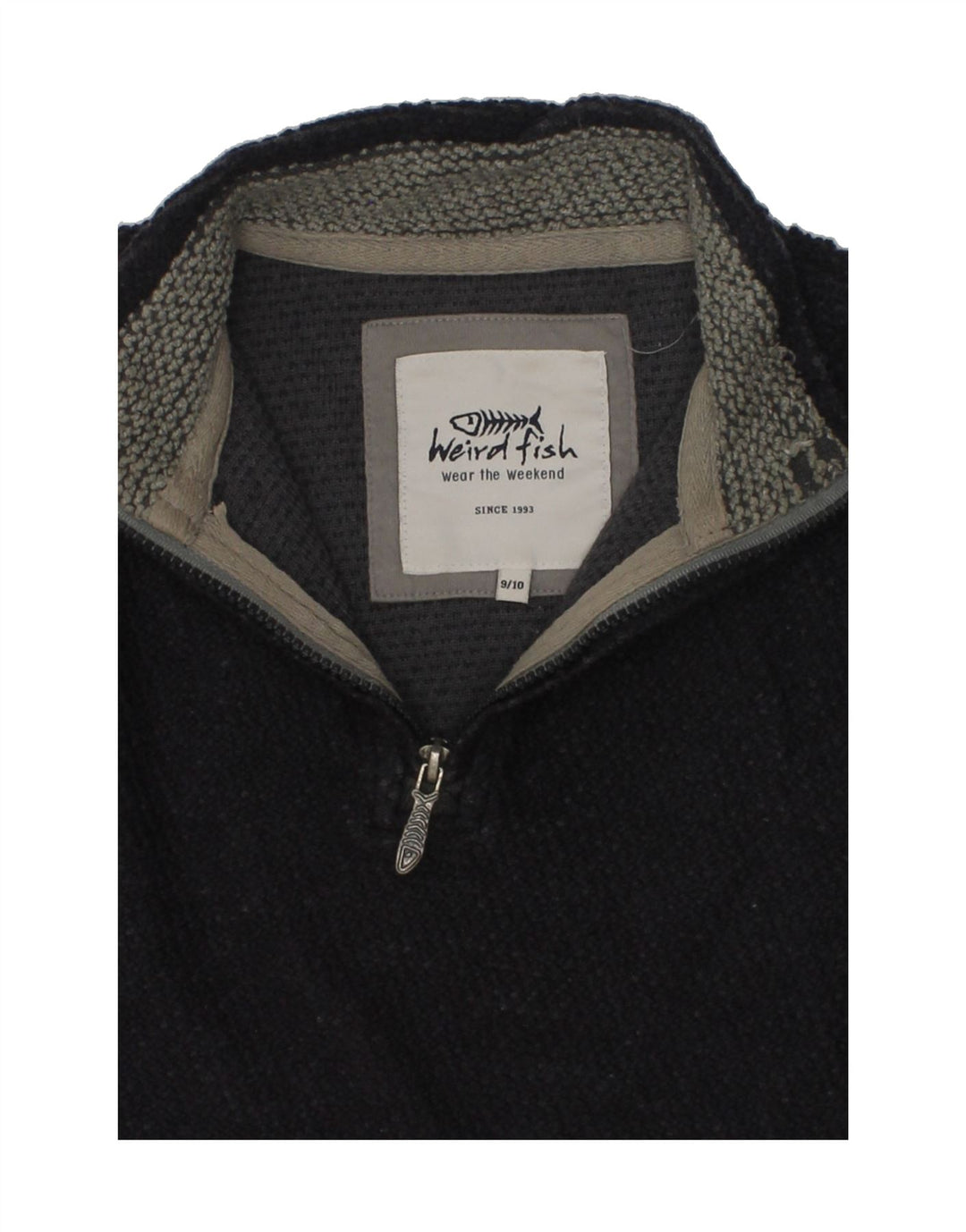WEIRD FISH Boys Zip Neck Sweatshirt Jumper 9-10 Years Navy Blue Cotton | Vintage Weird Fish | Thrift | Second-Hand Weird Fish | Used Clothing | Messina Hembry 