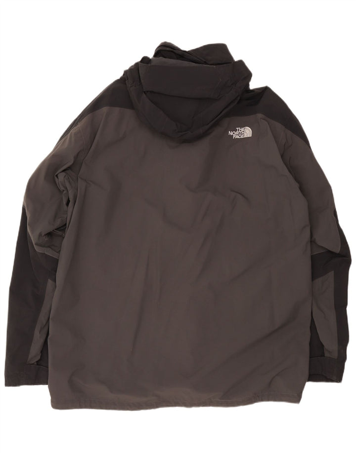 Мужская дождевик с капюшоном The North Face UK 44 2XL Серый полиэстер с цветными блоками