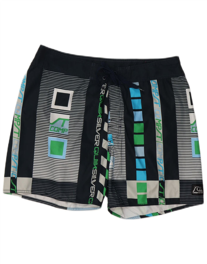 Мужские шорты для плавания Quiksilver с рисунком, большие, разноцветные, с геометрическим рисунком