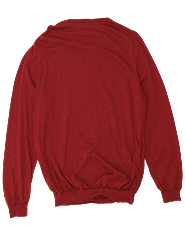 Мужской джемпер с вырезом лодочкой Gant XL бордовый из мериносовой шерсти
