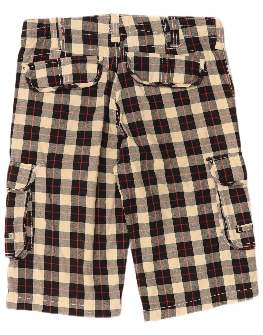 Винтажные мужские шорты-карго W34, большие черные хлопковые клетчатые шорты