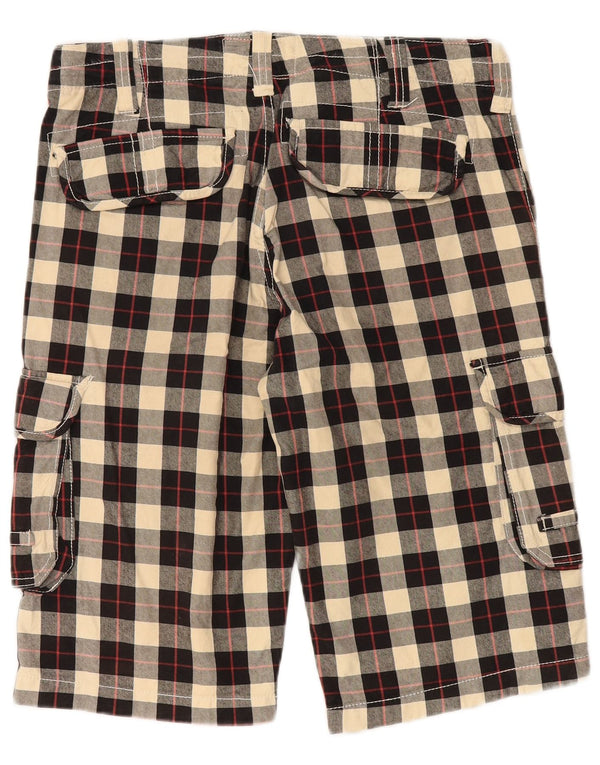 Винтажные мужские шорты-карго W34, большие черные хлопковые клетчатые шорты