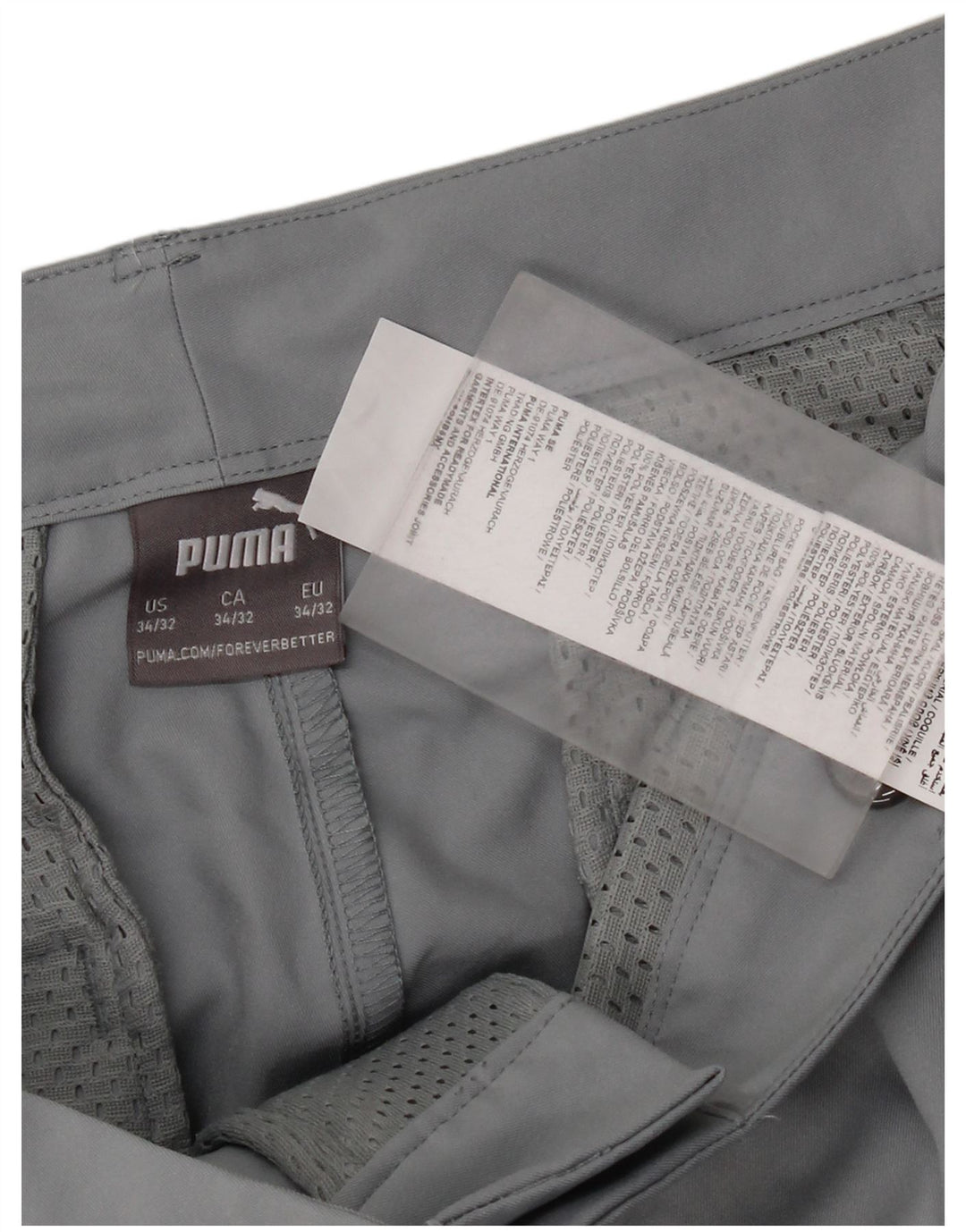 Мужские брюки-чиносы Puma W34 L32 серые из полиэстера
