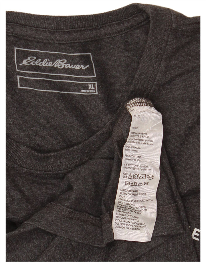 Мужская футболка с рисунком EDDIE BAUER, XL, серый хлопок