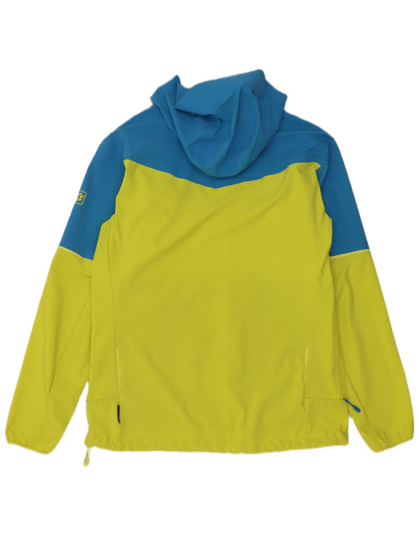 Мужская непромокаемая куртка с капюшоном Jack Wolfskin UK 42, большая желтая с цветными блоками