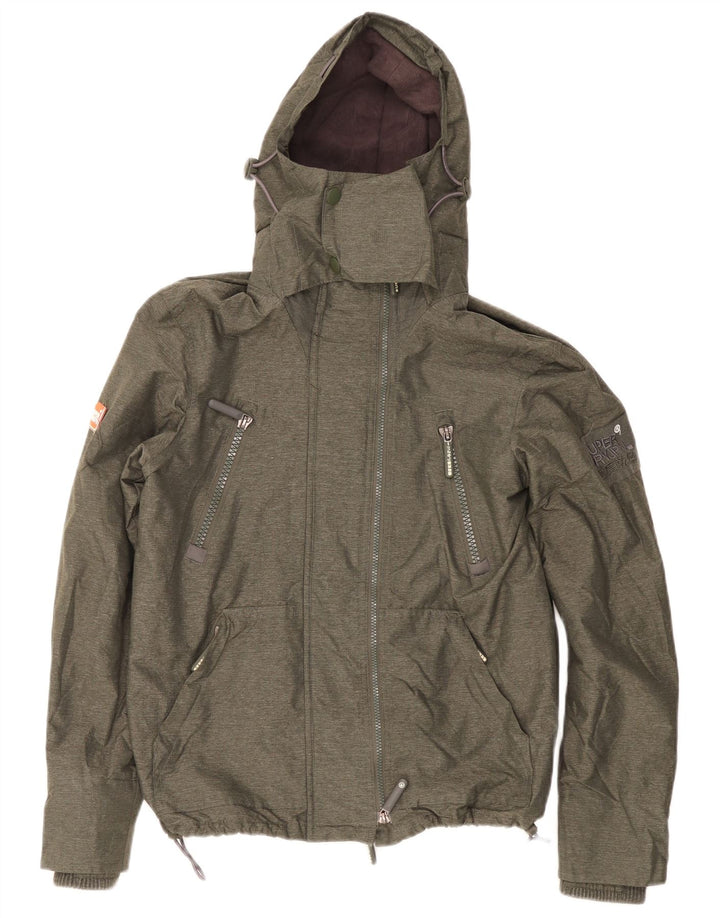 Мужская ветровка с капюшоном Superdry UK 38, средний хаки, нейлон