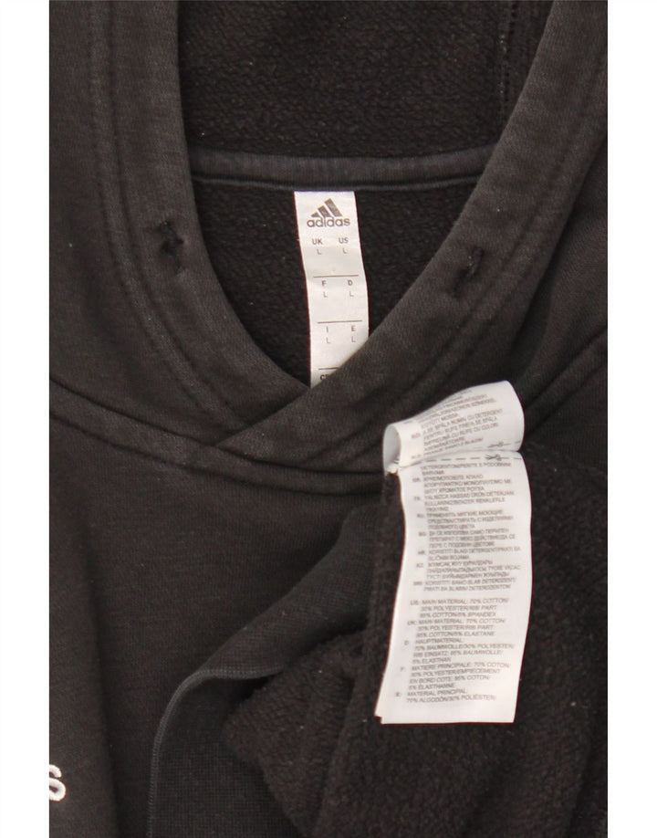 Мужской джемпер с капюшоном Adidas, большой черный, хлопок