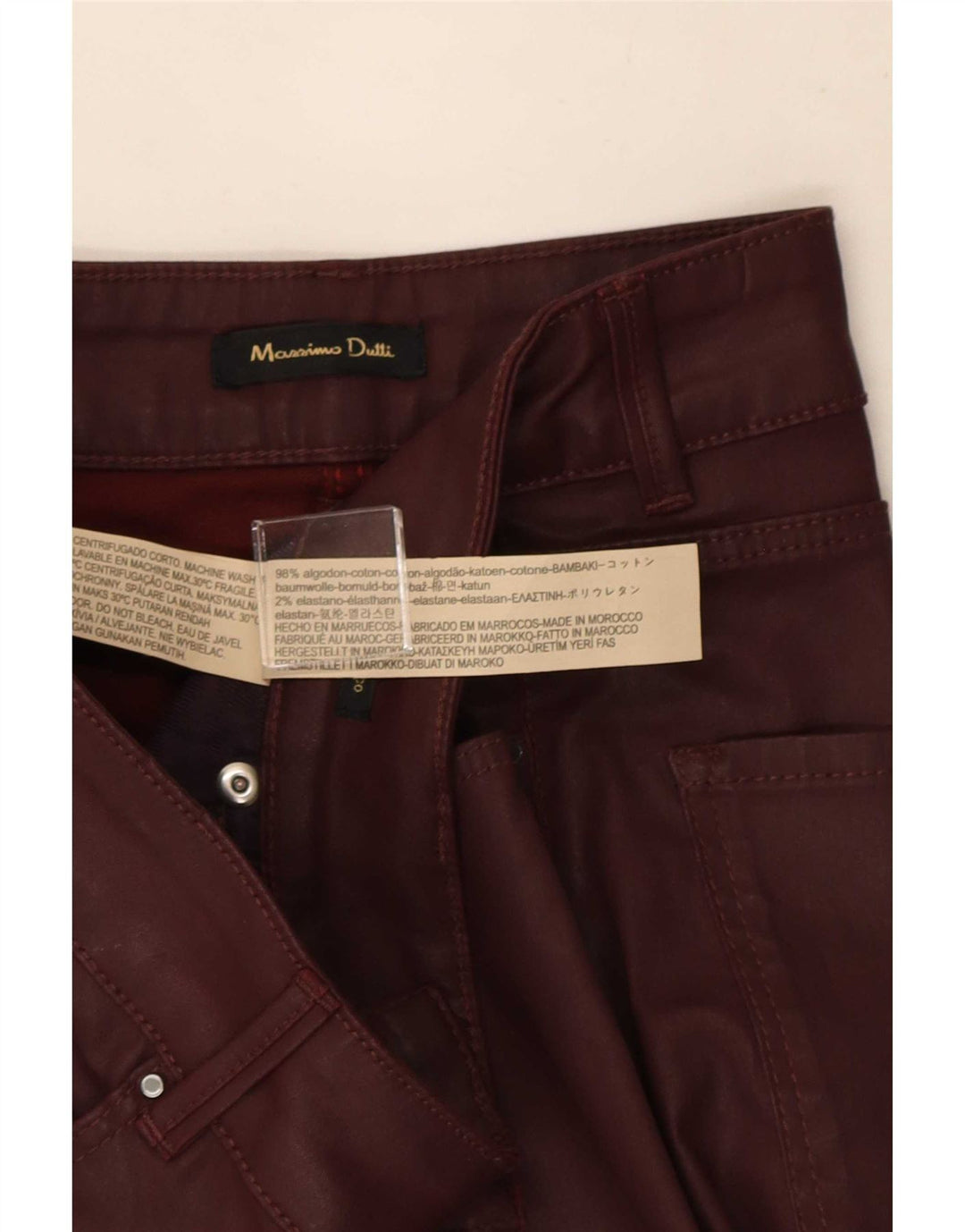 Женская юбка-карандаш Massimo Dutti W28, средний бордовый хлопок, хлопок