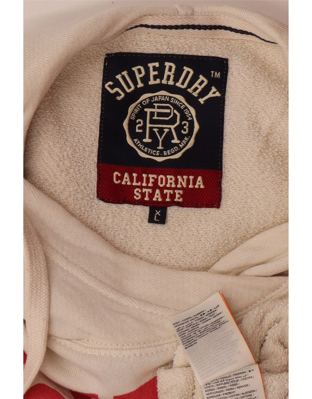 Женский джемпер с капюшоном Superdry UK 18 XL из белого хлопка College