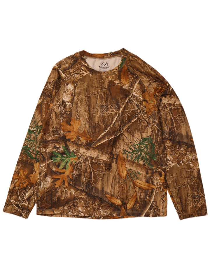 Мужской топ REALTREE с длинным рукавом, Великобритания, 42/44, большой коричневый камуфляжный полиэстер