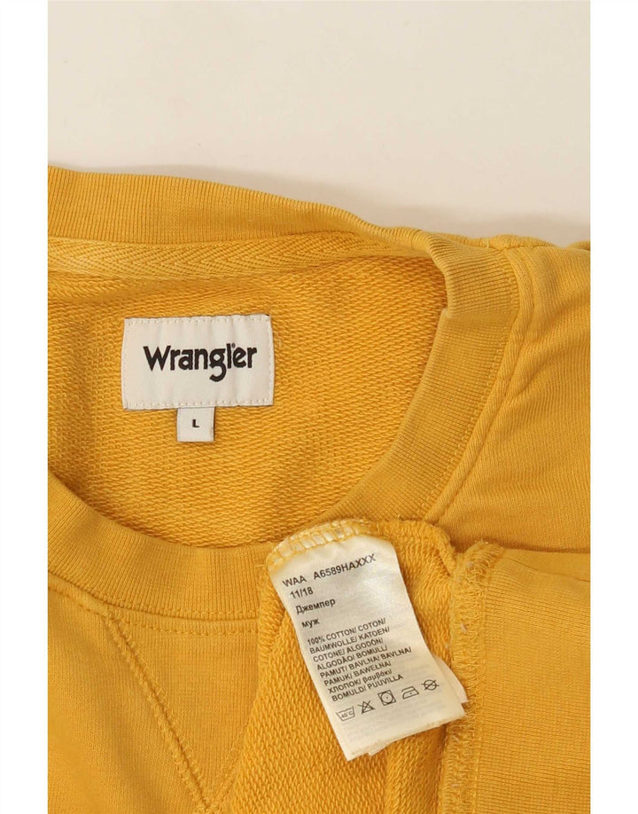 Мужской свитер Wrangler, большой желтый хлопковый джемпер